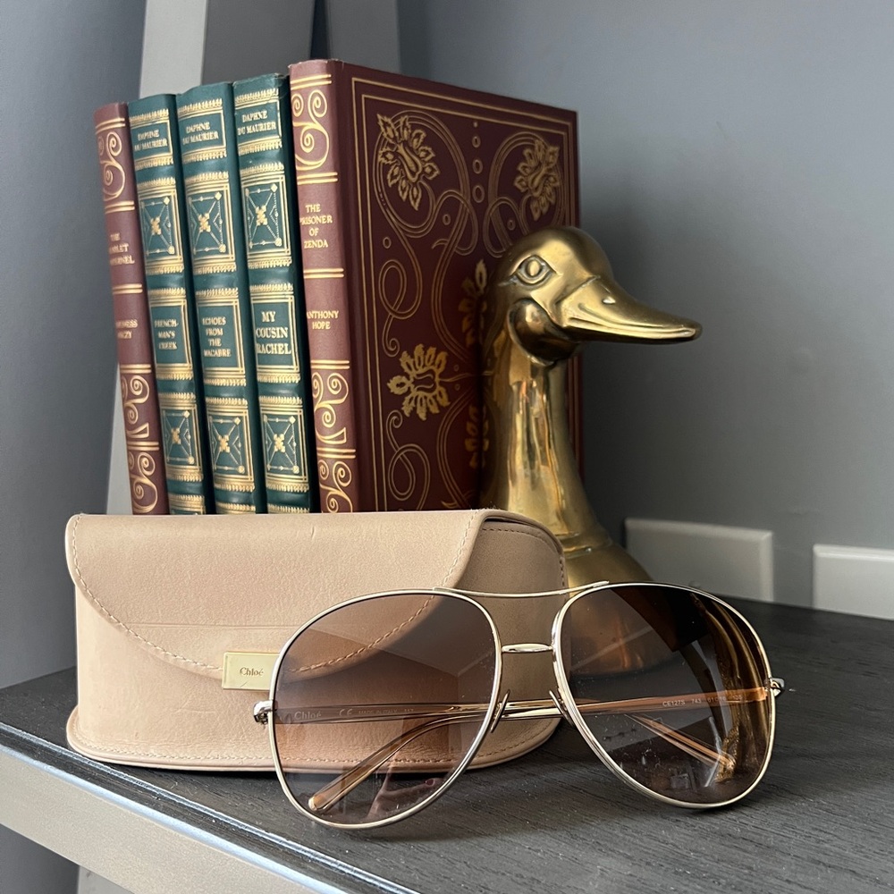 Chloé Aviator Sunglasses with Case and Cleaner